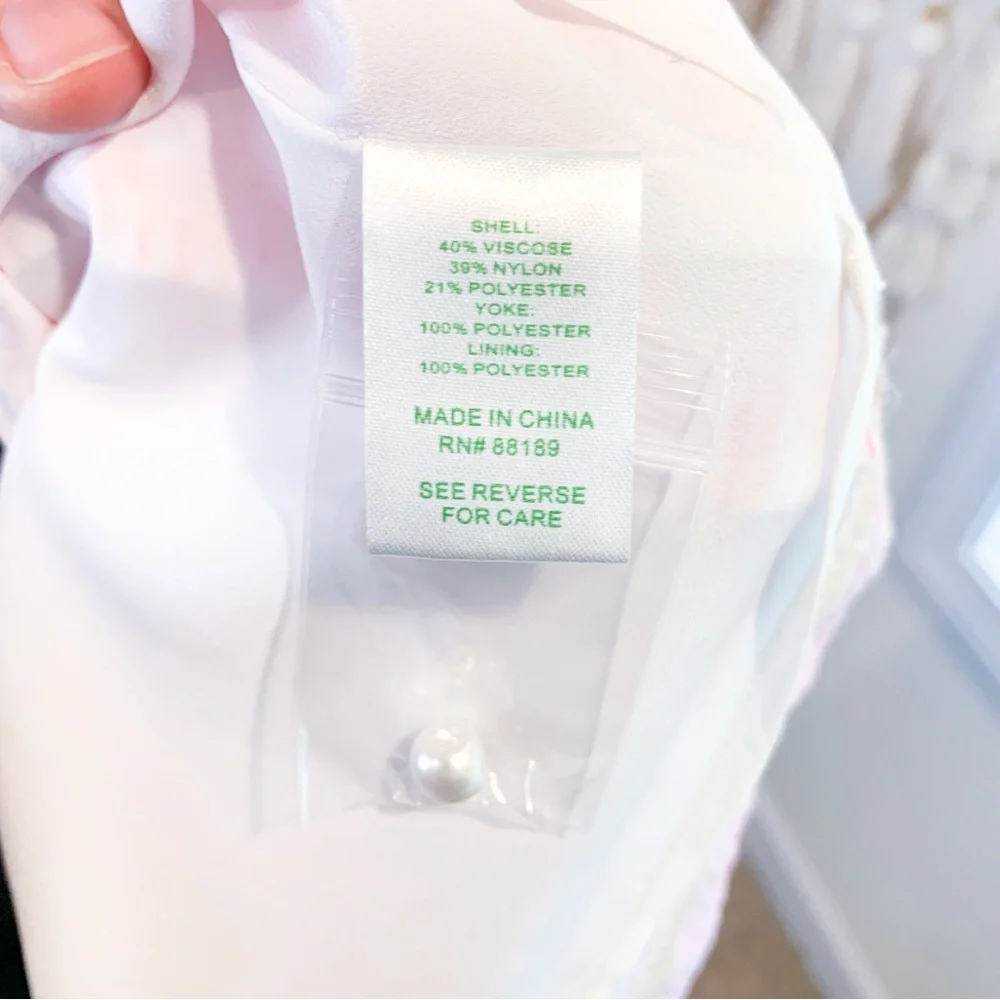 Lilly Pulitzer Kailey Halter Pink White Floral Striped Chiffon Dress - Picture 9 of 9